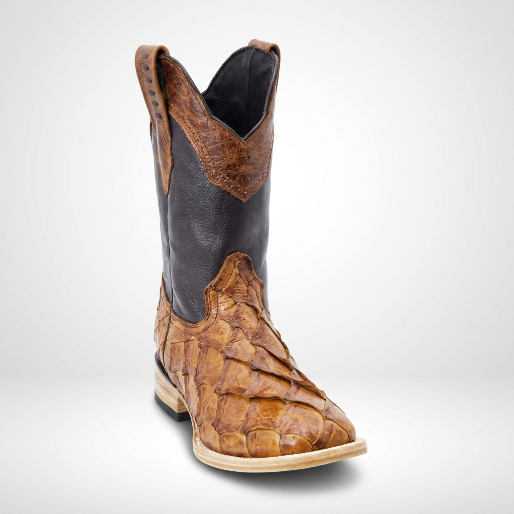 The Scout genuine Pirarucu cowboy boot by Outlaw Boot Company
