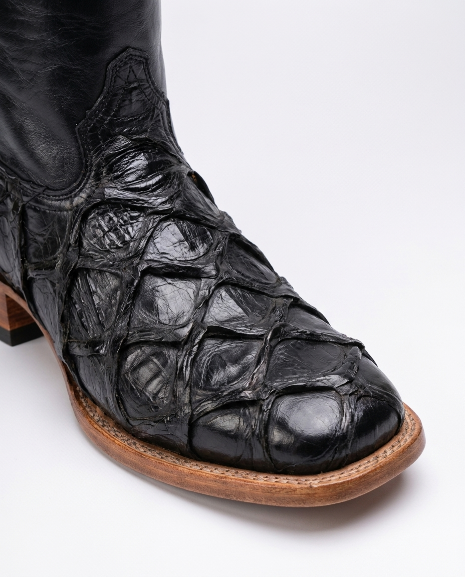 Onyx Pirarucu boot - scale-plate detail