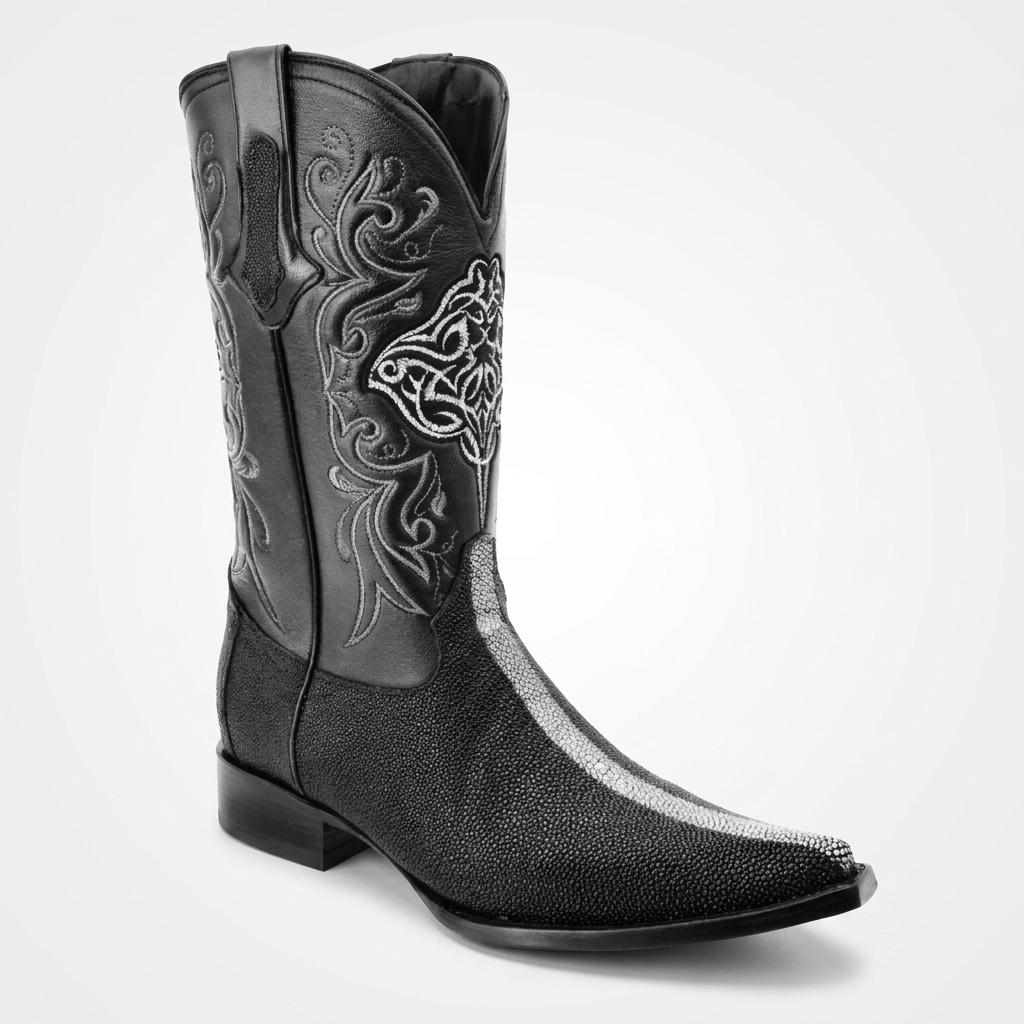 The Gambler black stingray boot